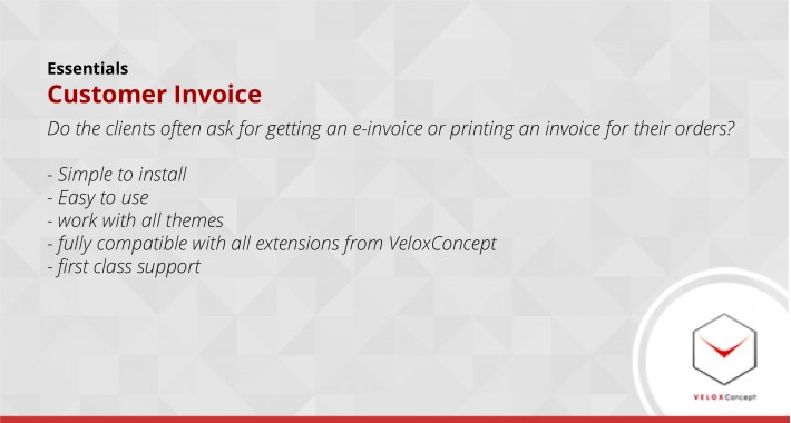 Customer Invoice pdf (e-copy or printing)