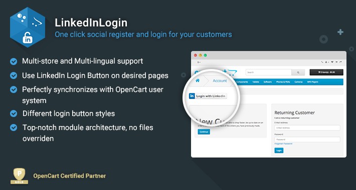 LinkedIn Login - Powerful LinkedIn Login Button