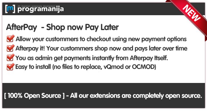 [OC-2.X] Afterpay Payment Integration