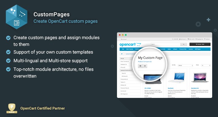 Custom Pages - Create OpenCart custom pages