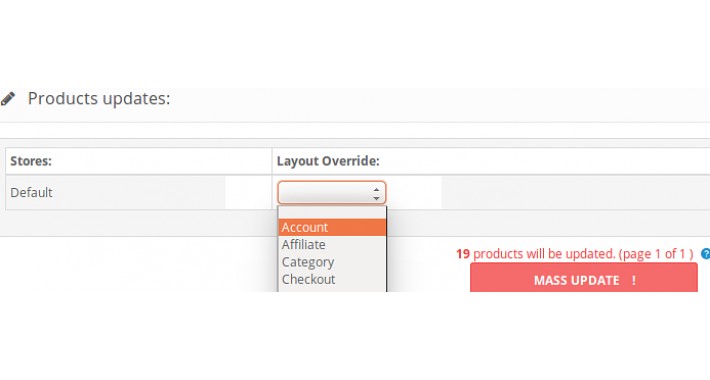MASS products update: Design > Layout Override
