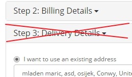 Remove Step 3: Delivery Details
