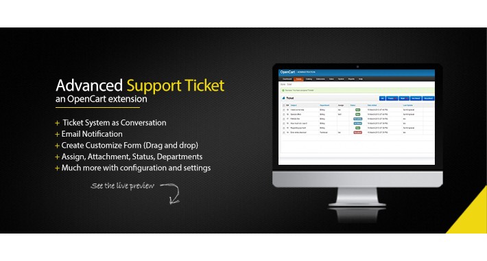 OpenCart - Advanced Support Ticket - OpenCart