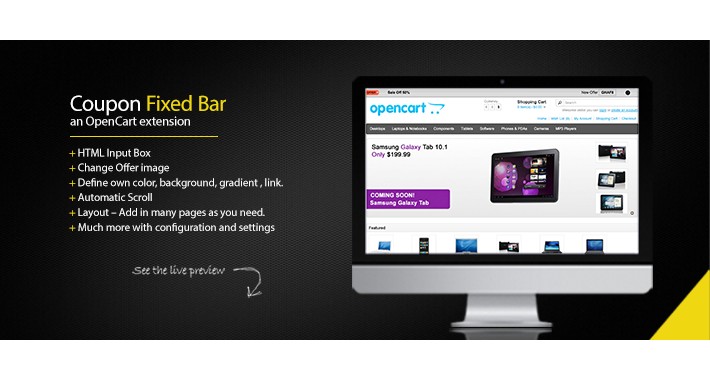 Coupon Top Fixed Bar