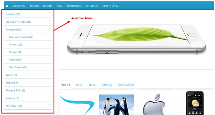 Accordion Category Menu