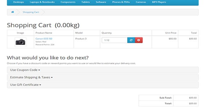 Product Quantity in Decimal Format