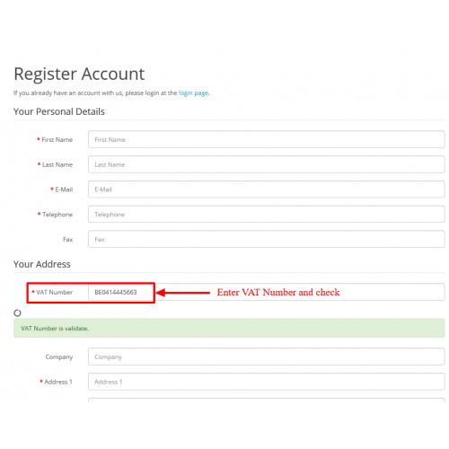 OpenCart - VIES EU VAT Number Validation