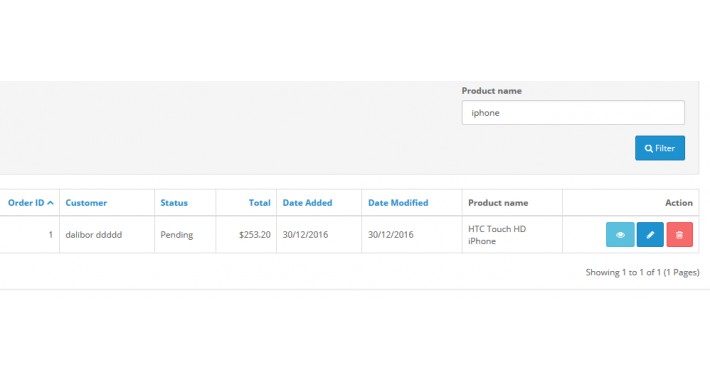 product name filter in order list ( ocmod )