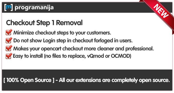 Checkout Step One Removal - OC 2.X 