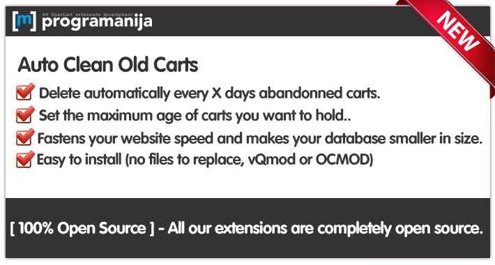 Opencart Auto Clean Old Carts Abandoned Carts Oc 2 X Oc 1 5 X