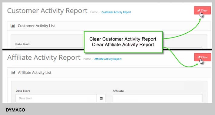 Clear Report Activity Lists
