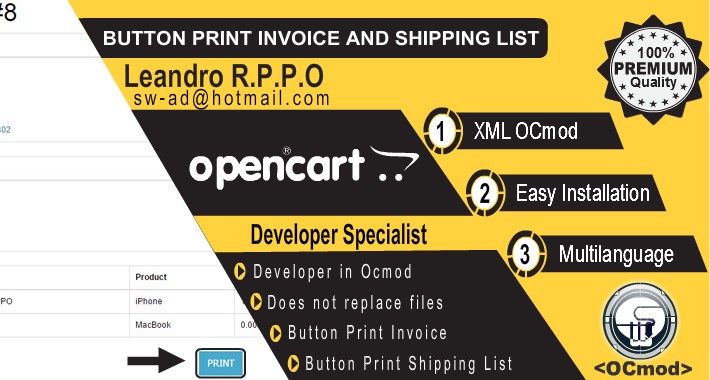 Button Print Invoice and Shipping List