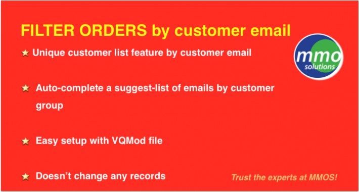 Filter order by customer email