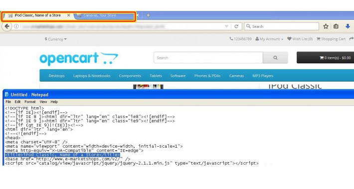 Store name in SEO Title