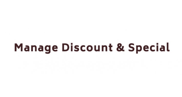 Manage Discount & Special