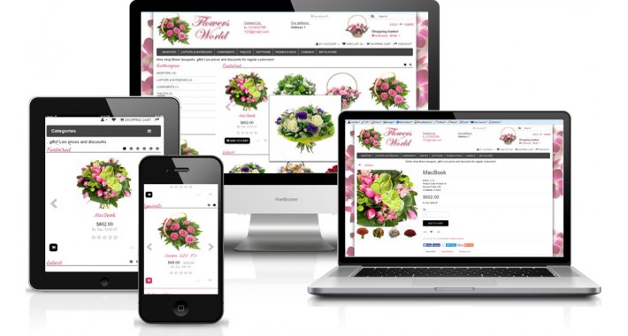 Template "Flowers world" with the settings module