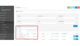 Filter order by category in admin