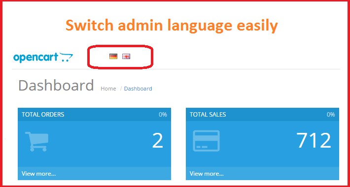 Switch admin language easily