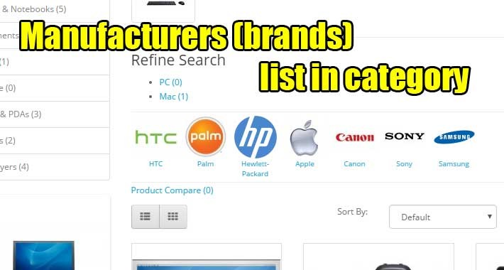 Manufacturers (brands) list with image in category