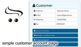 Simple customer account page
