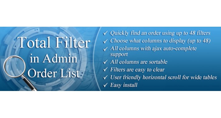 Order List Total Filter (1.5.x - 3.x)