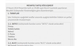 Mesafeli Satış Sözleşmesi & Ön Bilgilen..