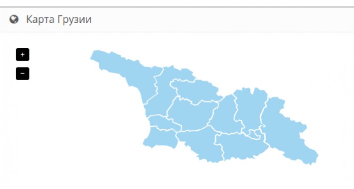 Map of Georgia with regions for admin