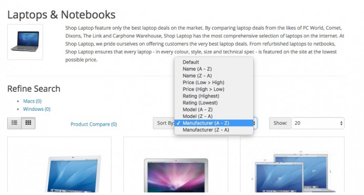 Add manufacturer sorting on products catalog page