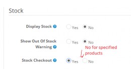 Disable Stock Checkout for specified products