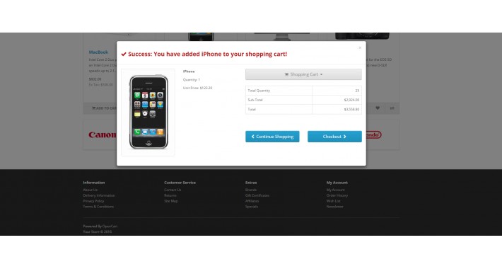 PopUp 3.X to cart - but quick and easy