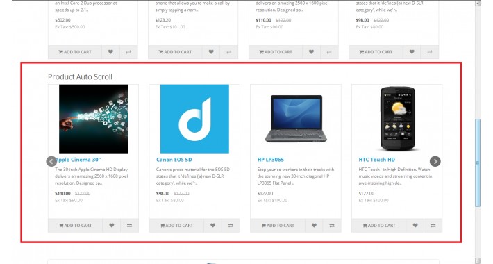 Super Featured Product moving carousel
