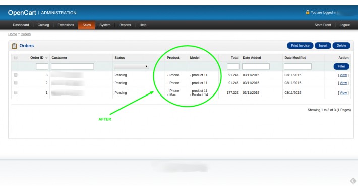[VQMOD] Display Product Name and Model in Sales > Orders