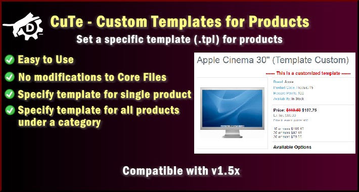 CuTe - Custom Product Templates 1.5.x (VqMod)