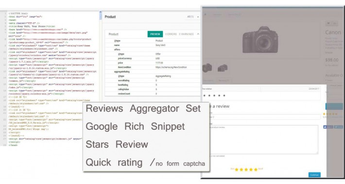 Reviews Aggregator Set,  Google Rich Snippet, Stars Quick rating