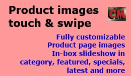 Product images touch and swipe