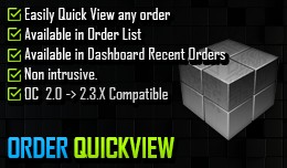Order QuickView from Order List and Dashboard