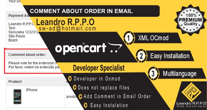 Comment About Order in Email