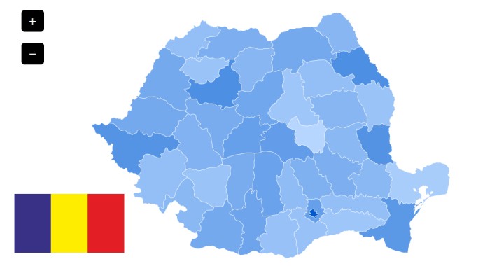 Admin dashboard - Romania map
