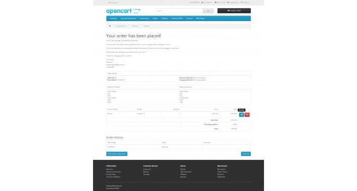 Order info after checkout success V2 (OC 3.x supported)