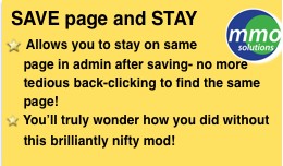 Save & Stay on page for admin!