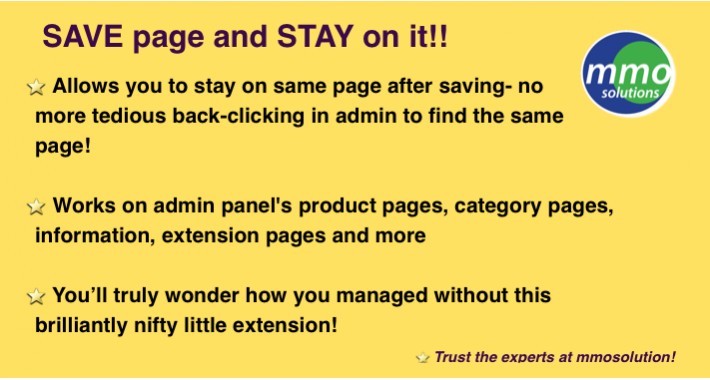 Save & Stay on page for admin!