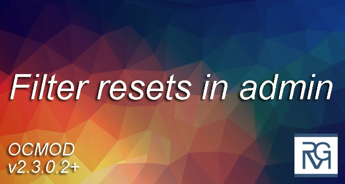 Reset filters in admin
