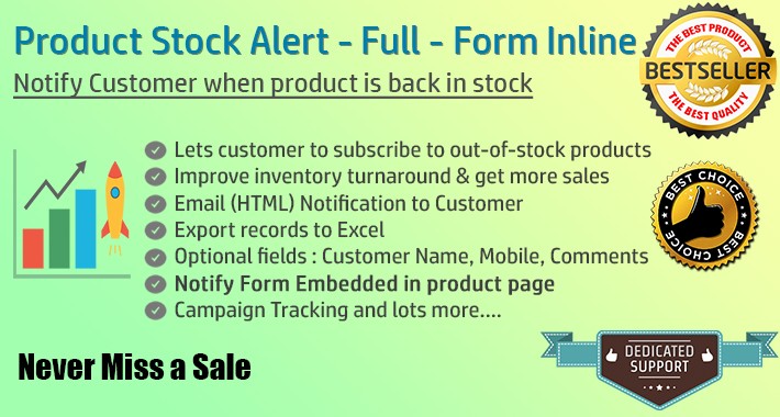 Product Stock Alert - Full - Form Inline