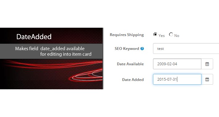 DateAdded - adding field date_added into item card