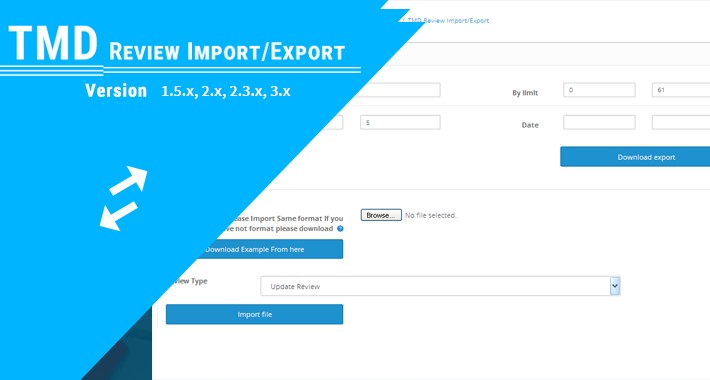 import and export Product Review (1.5.x , 2.x & 3.x)
