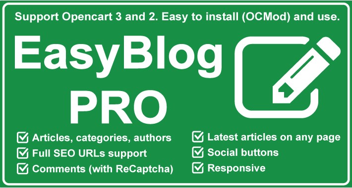 Blog system for OpenCart - Easy Blog Pro