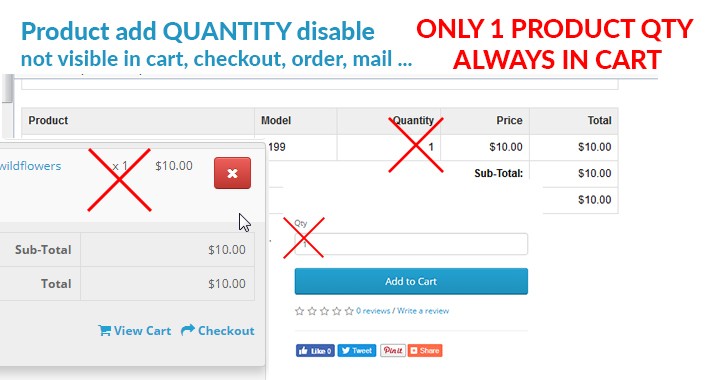 Disable Product Quantity Allow add only one product qty in cart