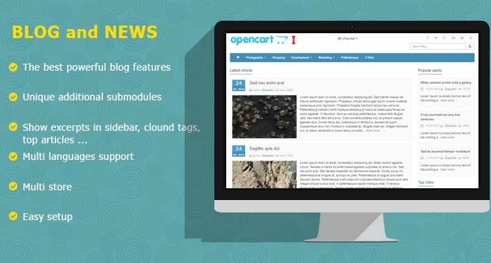 BLOG and NEWS with multi-positions - Opencart 2.x-3x