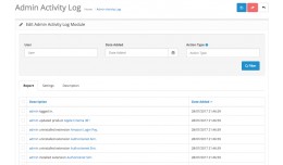 Admin Activity Log  Activity