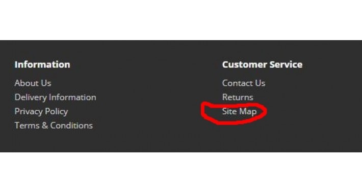 Remove Site Map – OpenCart 3.x and 4.x